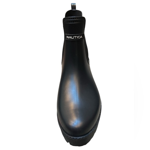 Nautical Black Ankle Rain Boots - Picture 5 of 6